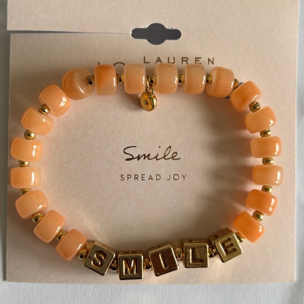 LC Lauren Conrad NWT " SMILE" Stretch Bracelet